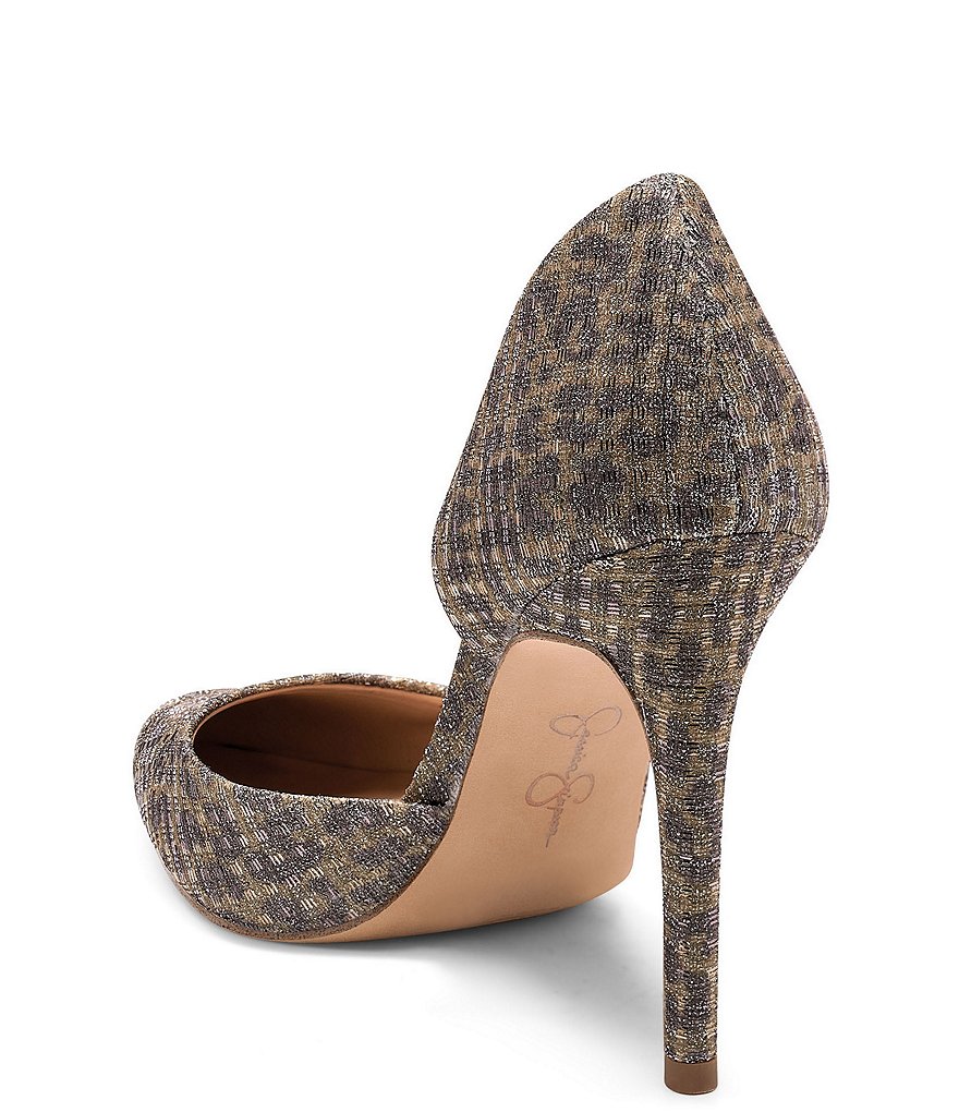 Jessica Simpson Prizma Metallic Leopard Print d'Orsay Pumps