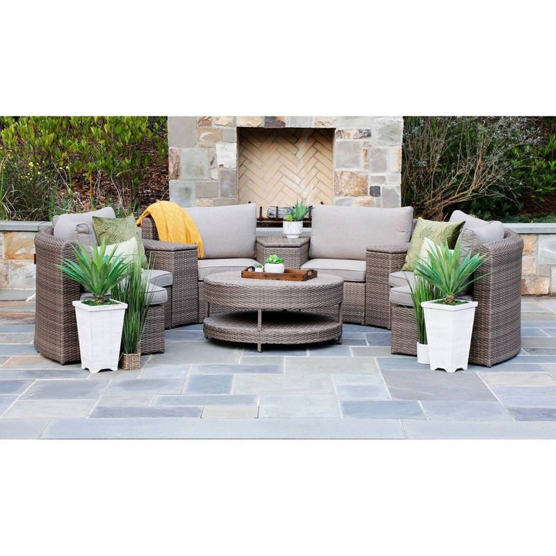 Cyprus 8pc Sectional with Sunbrella Fabric Gray - Canopy Home and Garden