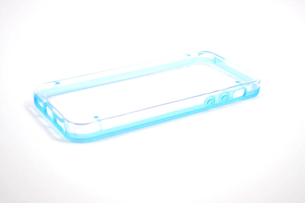 Baby Blue Glow in the Dark Rubber Edge iPhone 5C Plastic Cell Phone Cover Case with Free Stylus