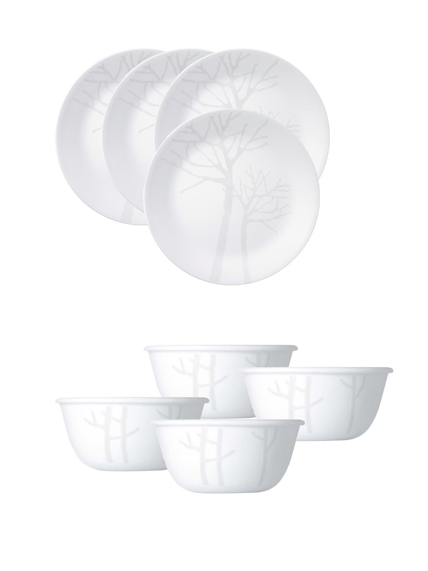 Corelle Asia Gold Series 8 Pc Basic, Mini, Starter Dining Set Set-Frost