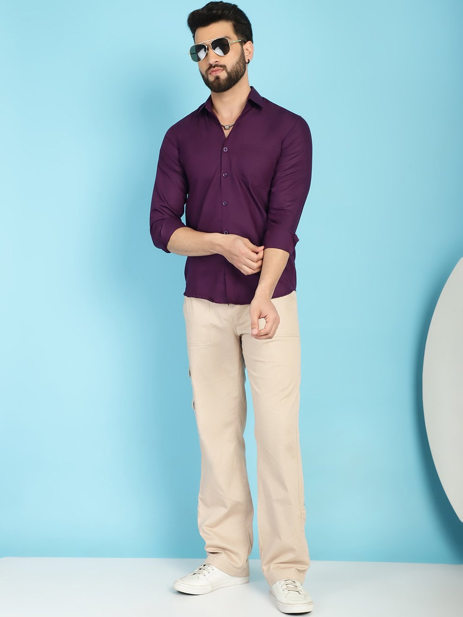 Indian Needle Burgundy Regular Fit Shirt