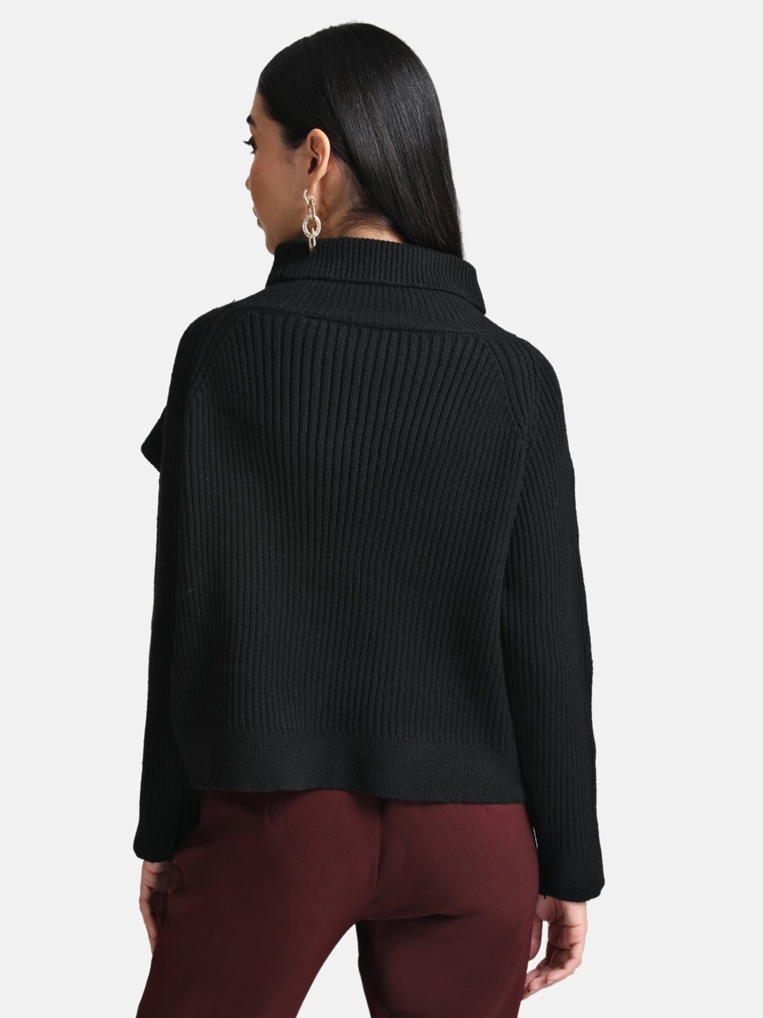 Kazo Reversible Wrap High Neck Pullover