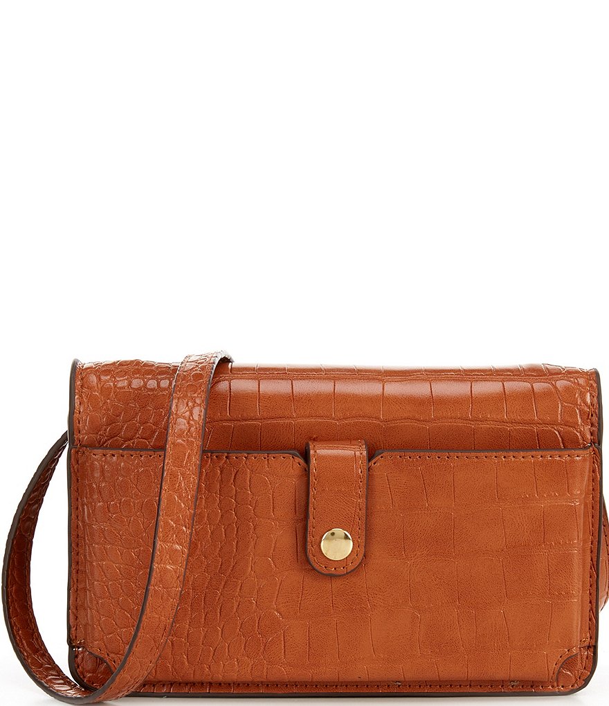 Kate Landry Croco Flap Crossbody Bag