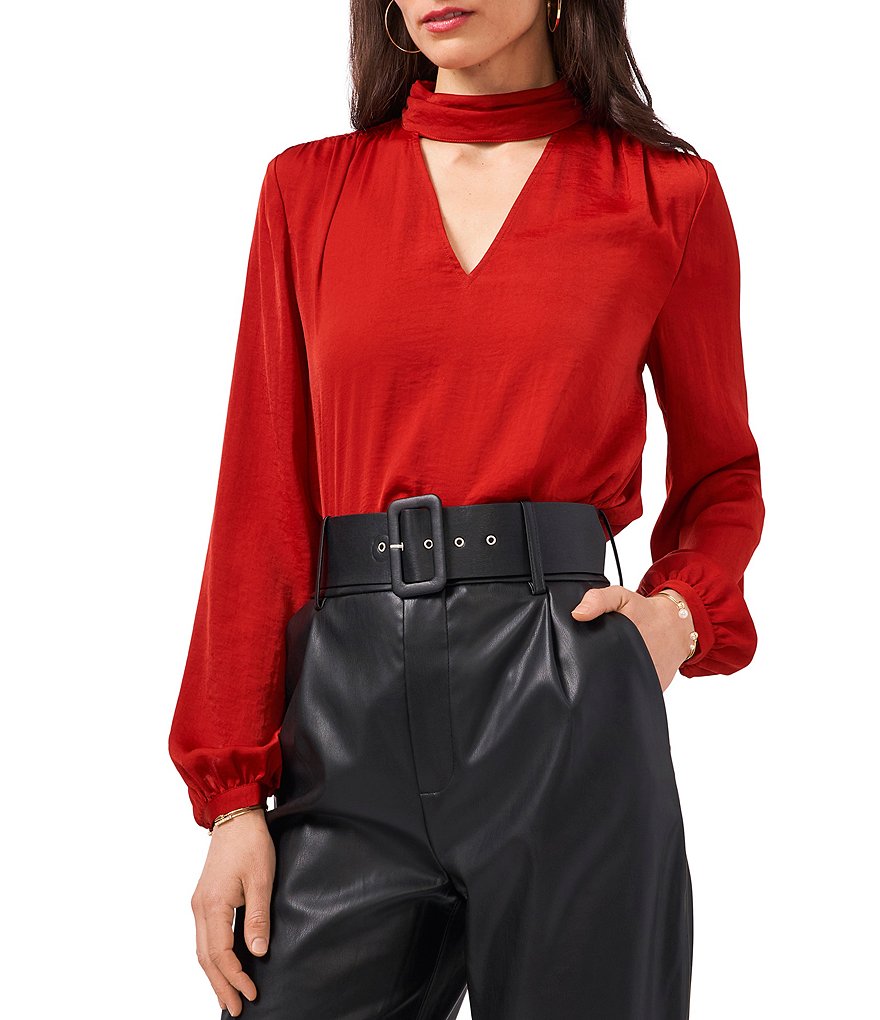 WAYF Double Ruffle V-Neck Peplum Top