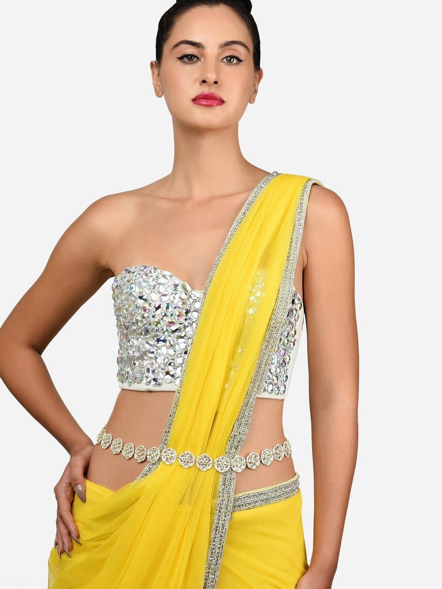 Zaveri Pearls Gold Tone Traditional Kundan Pearls Embellished Bridal Kamarbandh-ZPFK15969