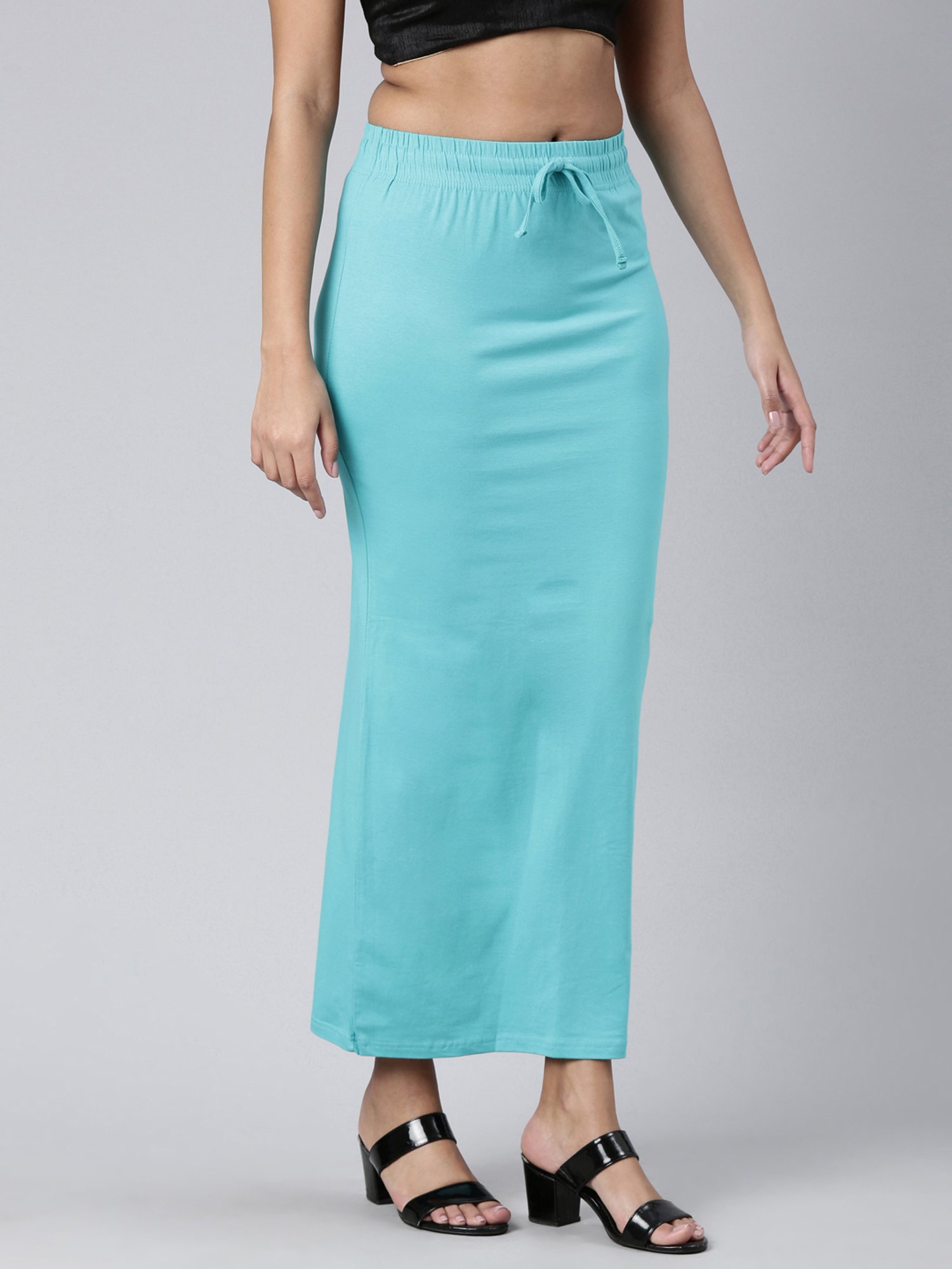 JCSS Turquoise Cotton Saree Shapewear