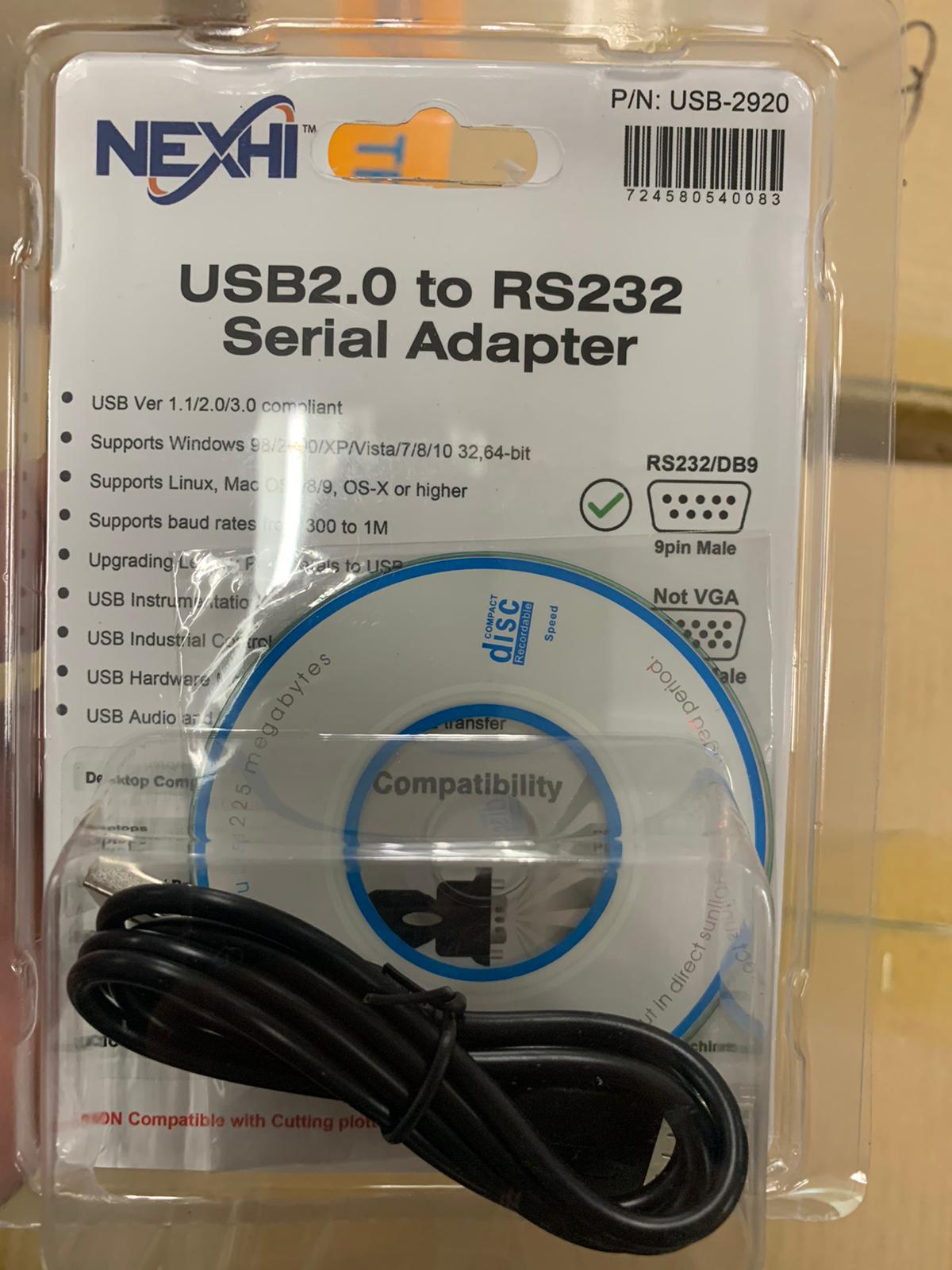 Nexhi USB-2920 FTDI Chipset High Speed USB 2.0 to Serial RS-232 DB-9 Converter