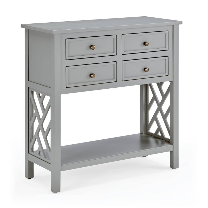 32" Middlebury Wood Console Table with 4 Drawers Gray - Alaterre Furniture