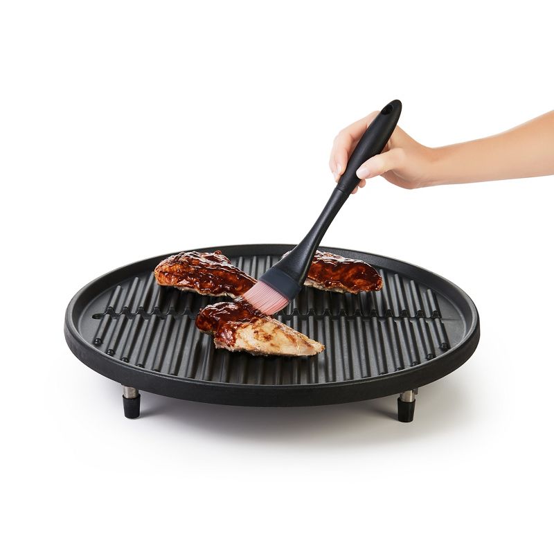 Cookduo Mix & Measure Spoon - Red Silicone Spoon with Adjustable Measuring Spoon FDA