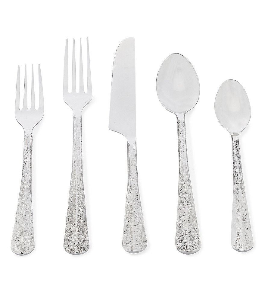 Southern Living Silver Textured 20-Piece Stainless Steel Flatware Set