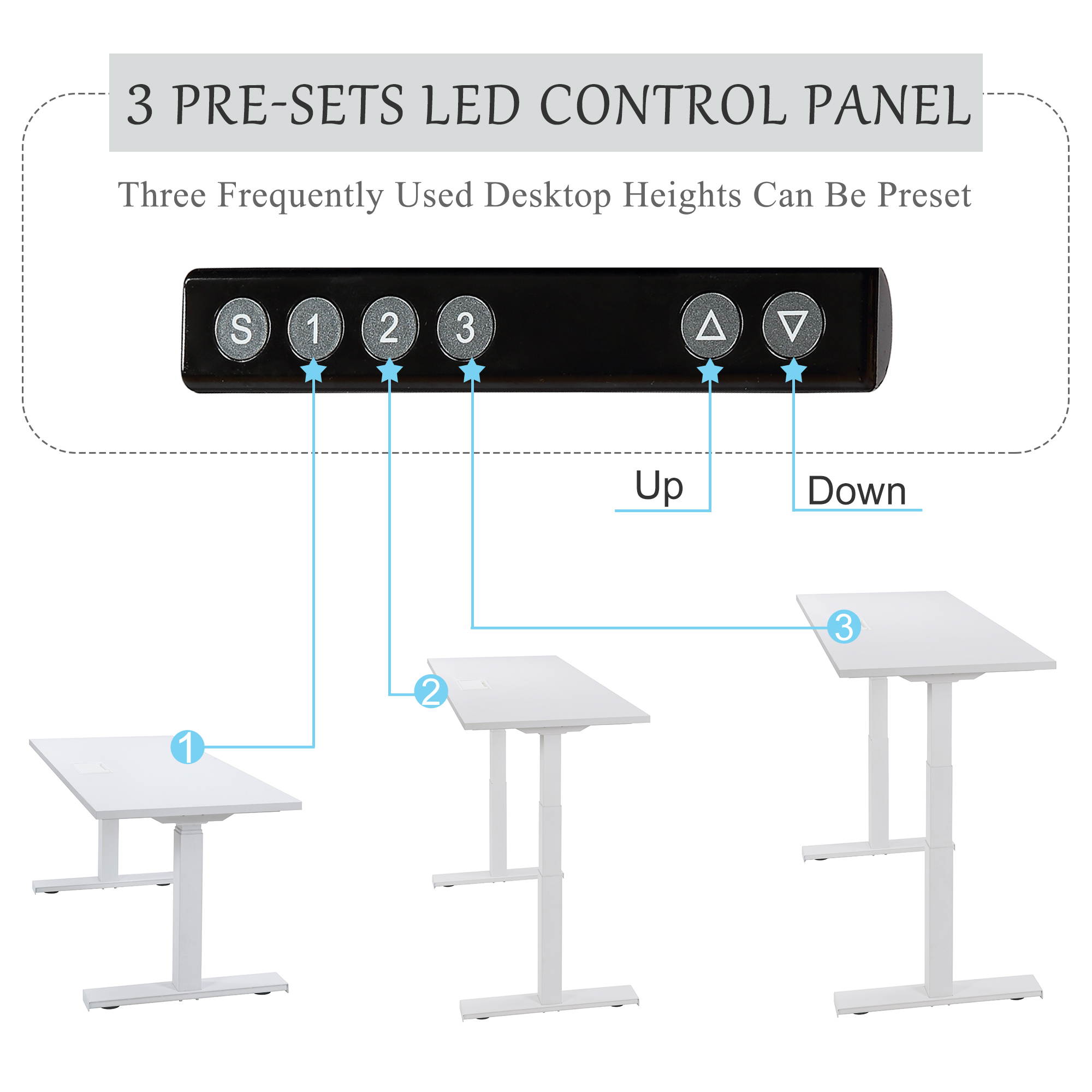59" Home Office Height Adjustable Electric Standing Desk Modern Design Computer Table for Healthy Working Black