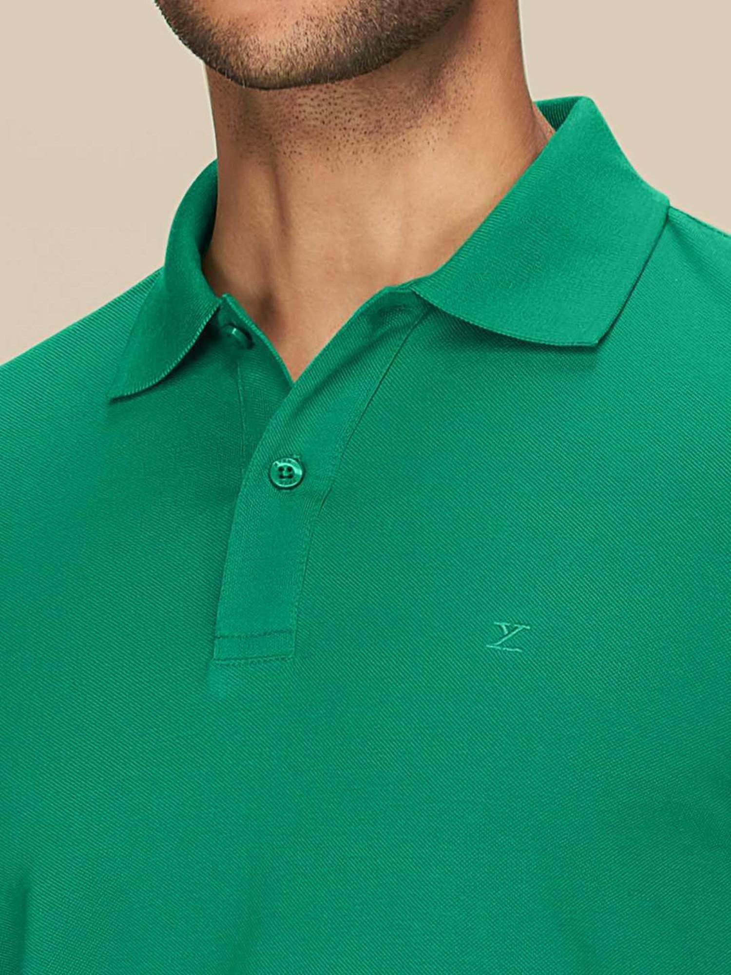 XYXX Fiesta Green Cotton Regular Fit Polo T-Shirts