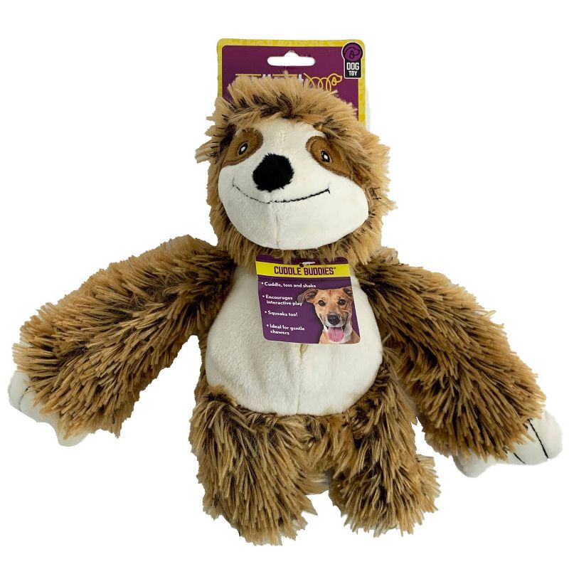 Multipet Bark Buddies Sloth Dog Toy - 10"