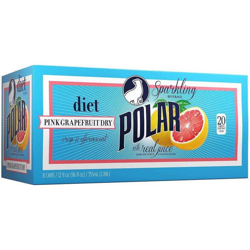 Polar Diet Grapefruit Dry Sparkling Beverage - 8pk/12 fl oz Cans