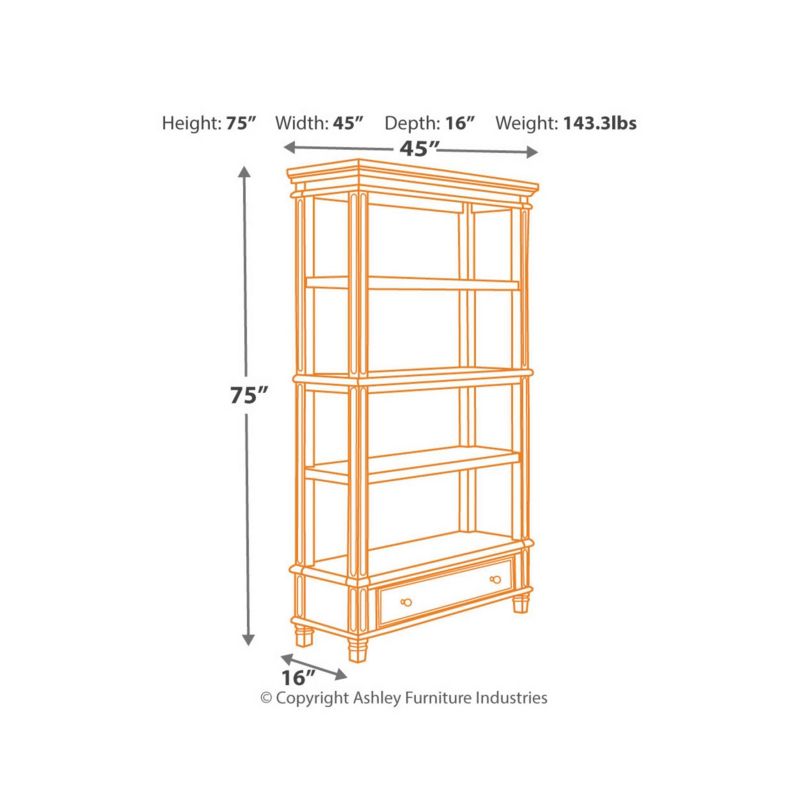 75" Realyn Bookshelf White/Brown - Signature Design by Ashley
