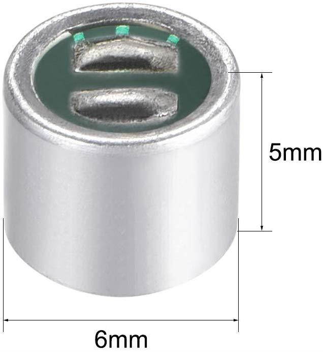 uxcell 6050 50dB Electret Microphone Pickup 6mm x 5mm Cylindrical Condenser MIC with Solder Joint for PCB 10 Pcs