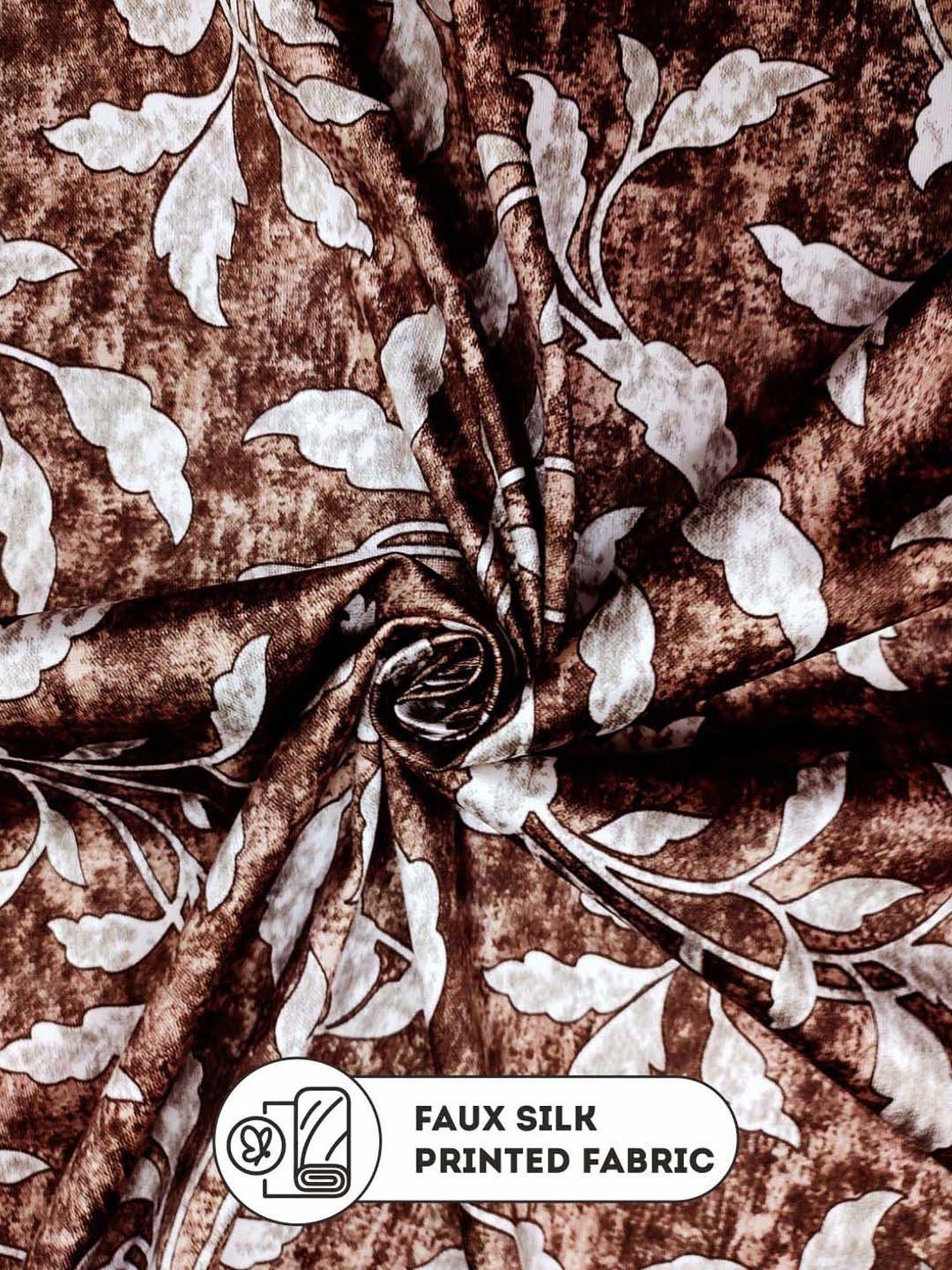 Bianca VILLA C`ESTA Brown Faux Silk 7 Ft. Door Curtain