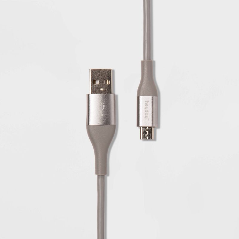 heyday™ 10' Micro-USB to USB-A Round Cable - Cool Gray/Silver