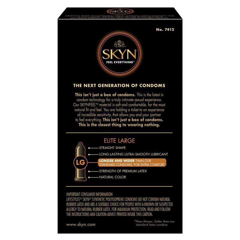 SKYN Elite Large Non-Latex Lubricated Condoms - 12ct
