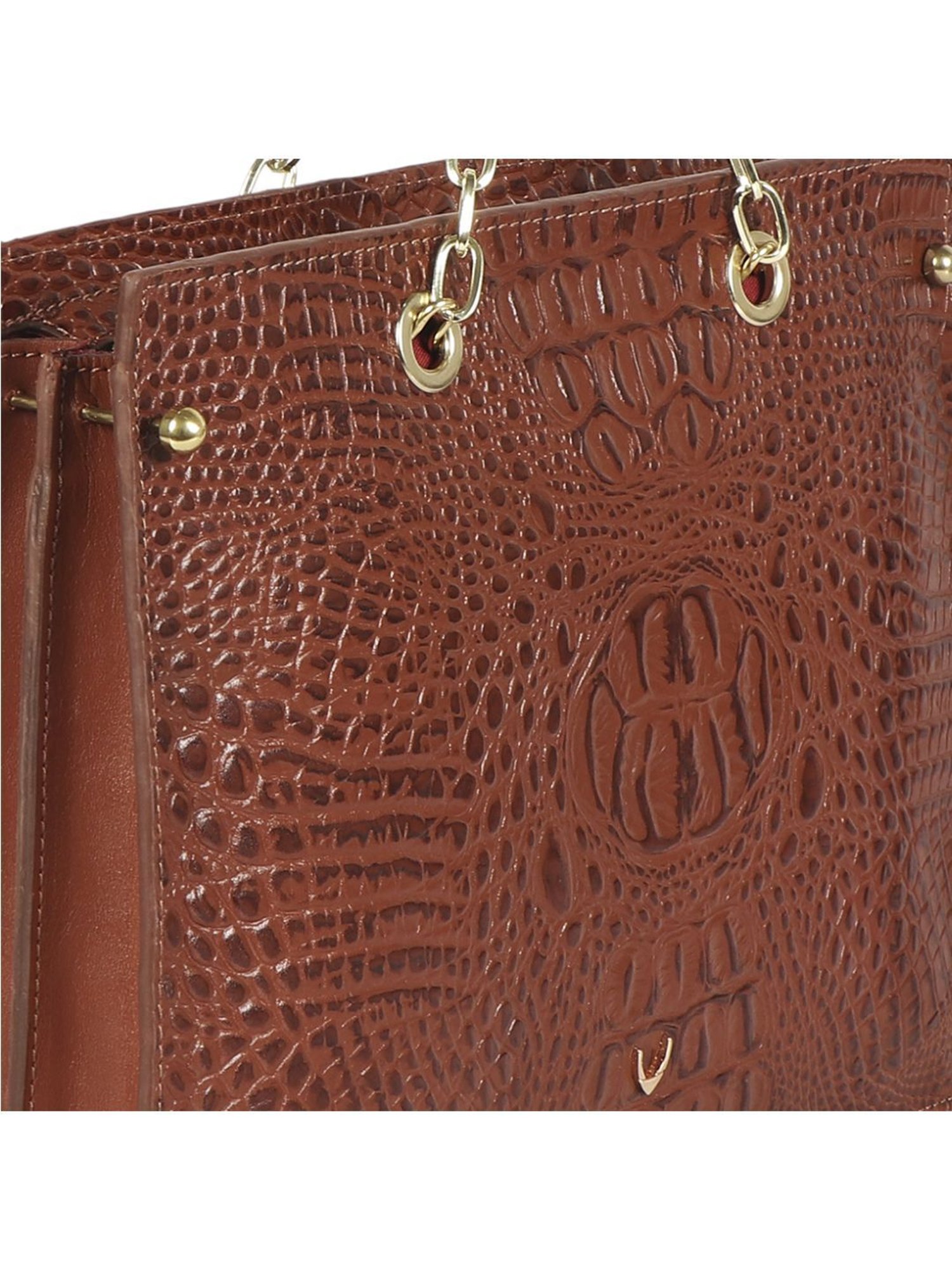 Hidesign Tan Textured Medium Handbag