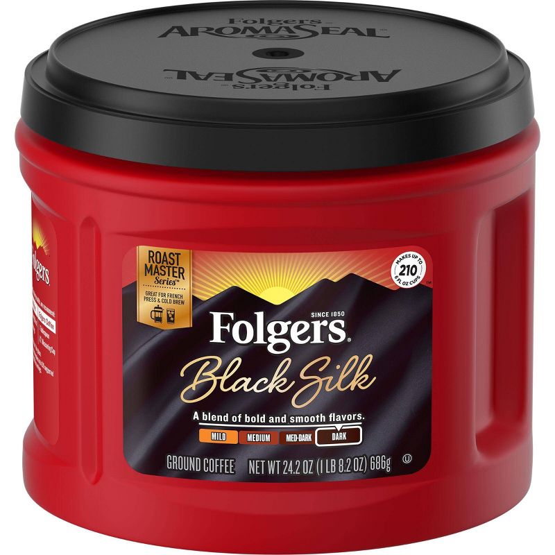 Folgers Black Silk Dark Roast Ground Coffee - 24.2oz