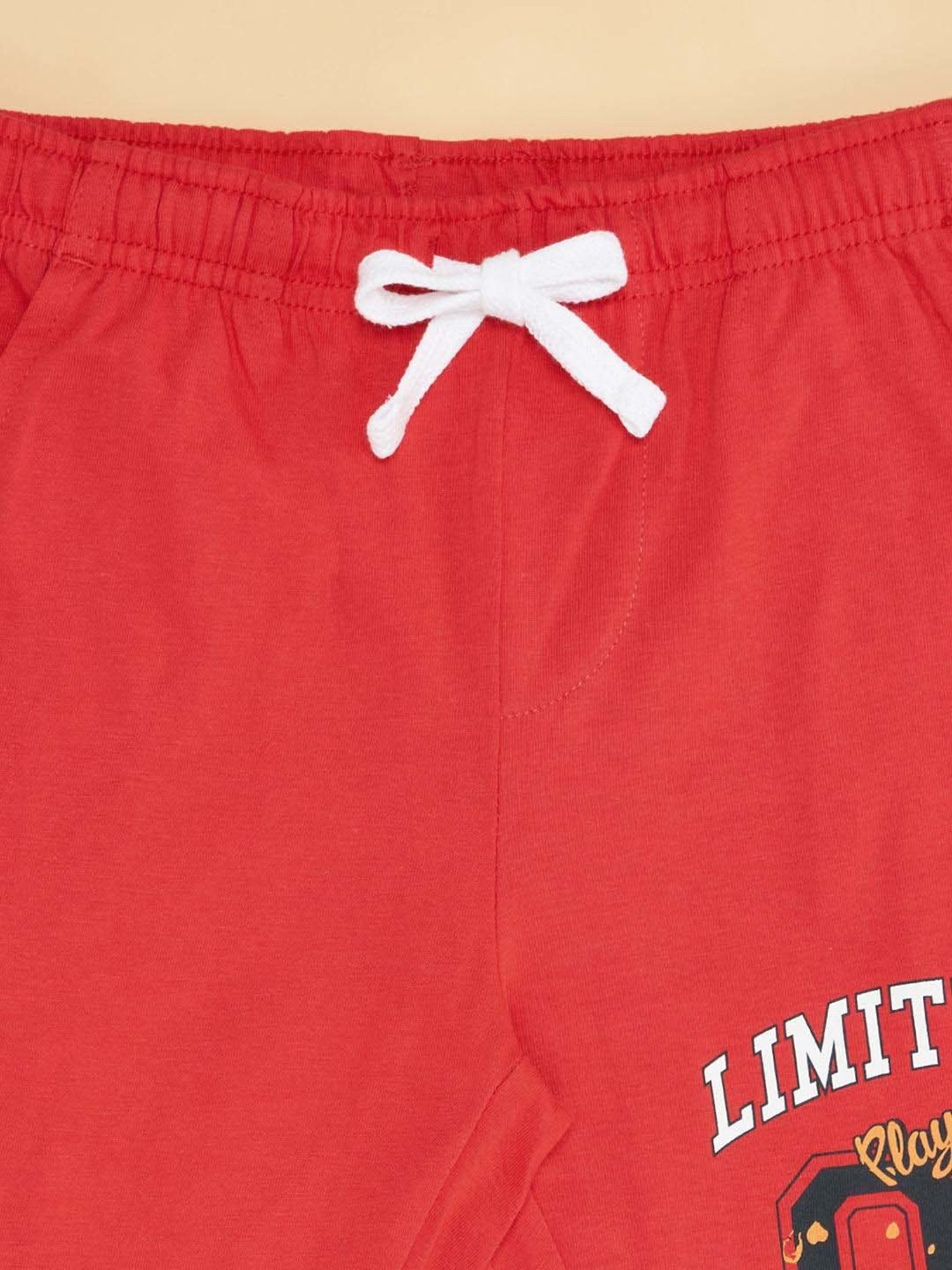 Pantaloons Junior Red Cotton Printed Shorts