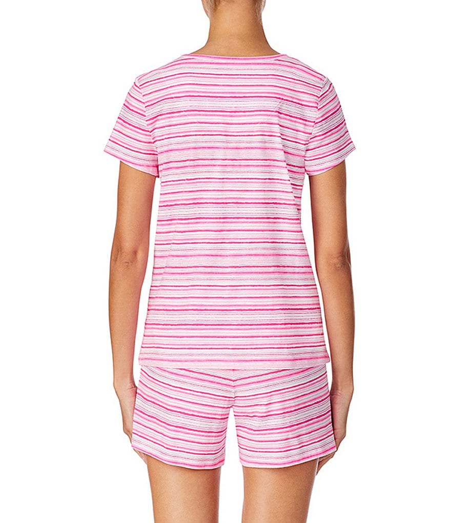 Lauren Ralph Lauren Striped Print Knit Shorty Coordinating Pajama Set