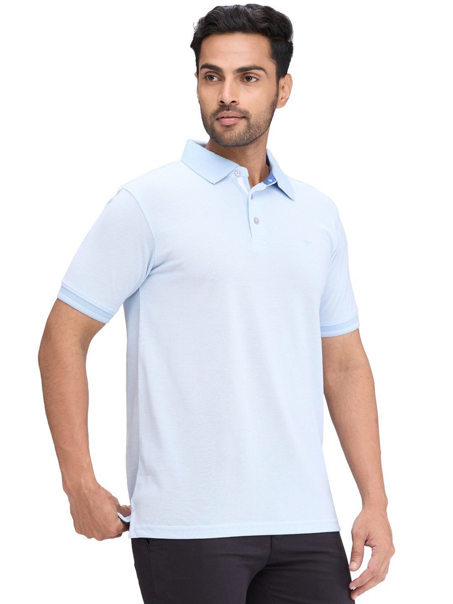 Park Avenue Blue Slim Fit Polo T-Shirt