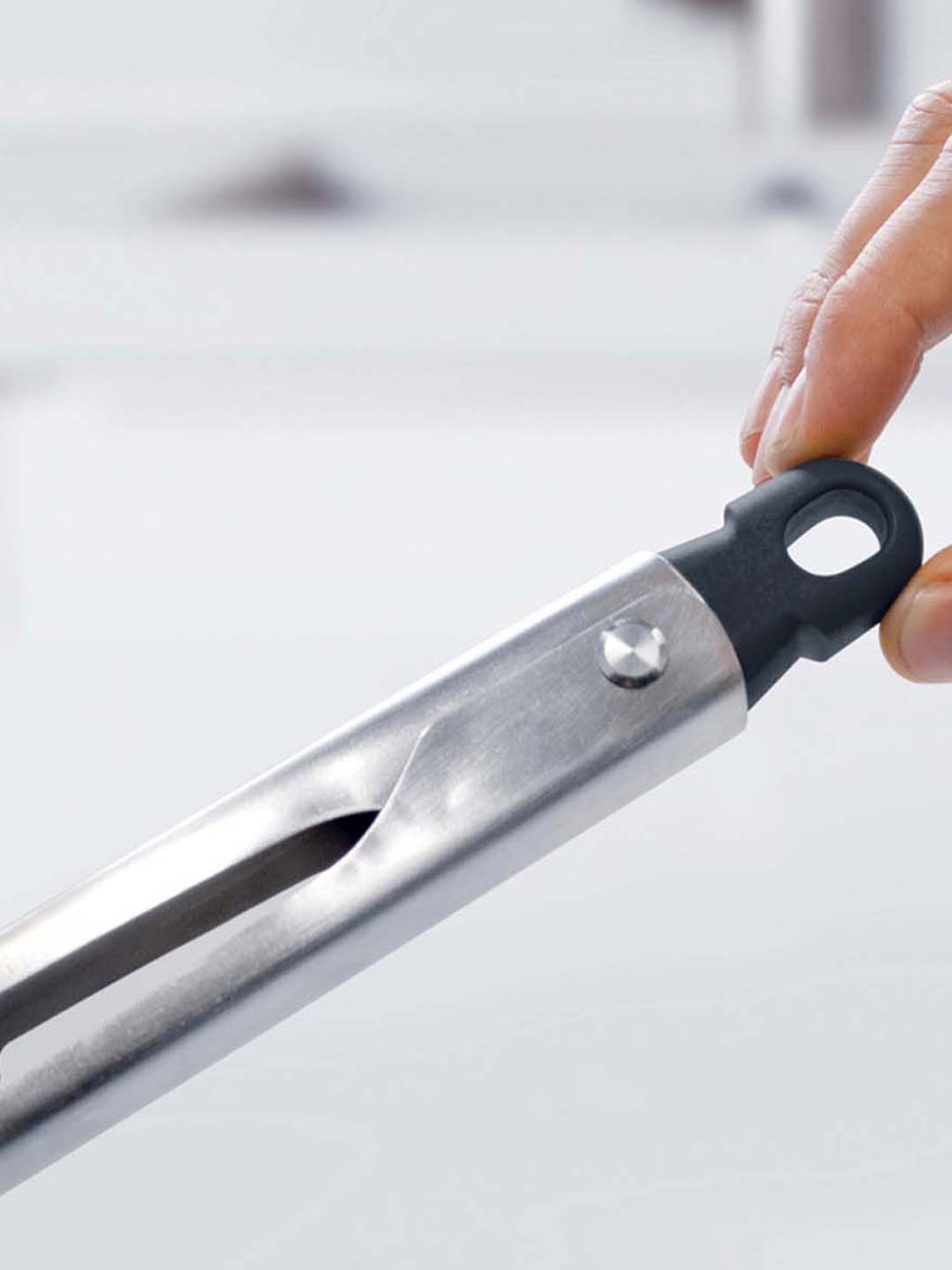 HAZEL Silver Stainless Steel Spatula with Beveled Edge