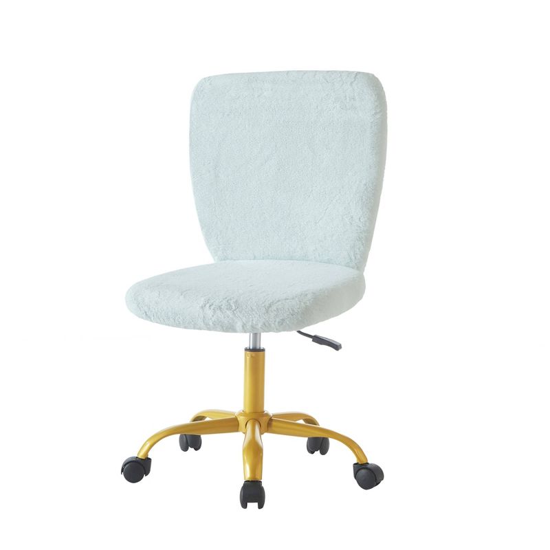 Faux Fur Rolling Computer Task Chair Mint Green - Urban Shop