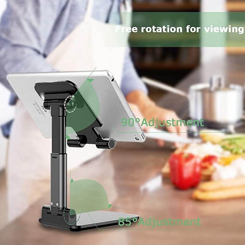 Cell Phone Holder Foldable Portable Tablet Stand Height and Desktop Stand for Desk Compatible with SmartphoneiPadKindleTablet