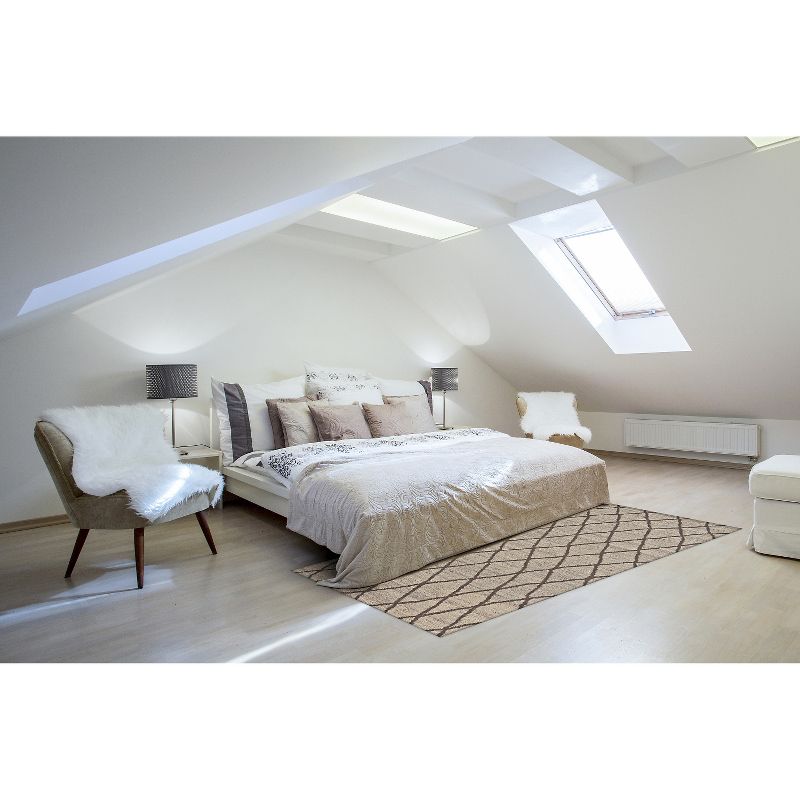 2'X3' Geometric Design Knotted Accent Rugs Natural/Linen - Weave & Wander