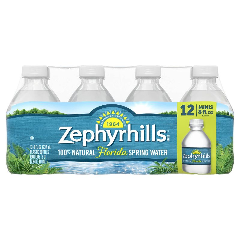 Zephyrhills Brand 100% Natural Spring Water - 12pk/8 fl oz Mini Bottles