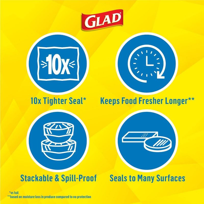 Glad Press'N Seal + Plastic Food Wrap - 100 sq ft