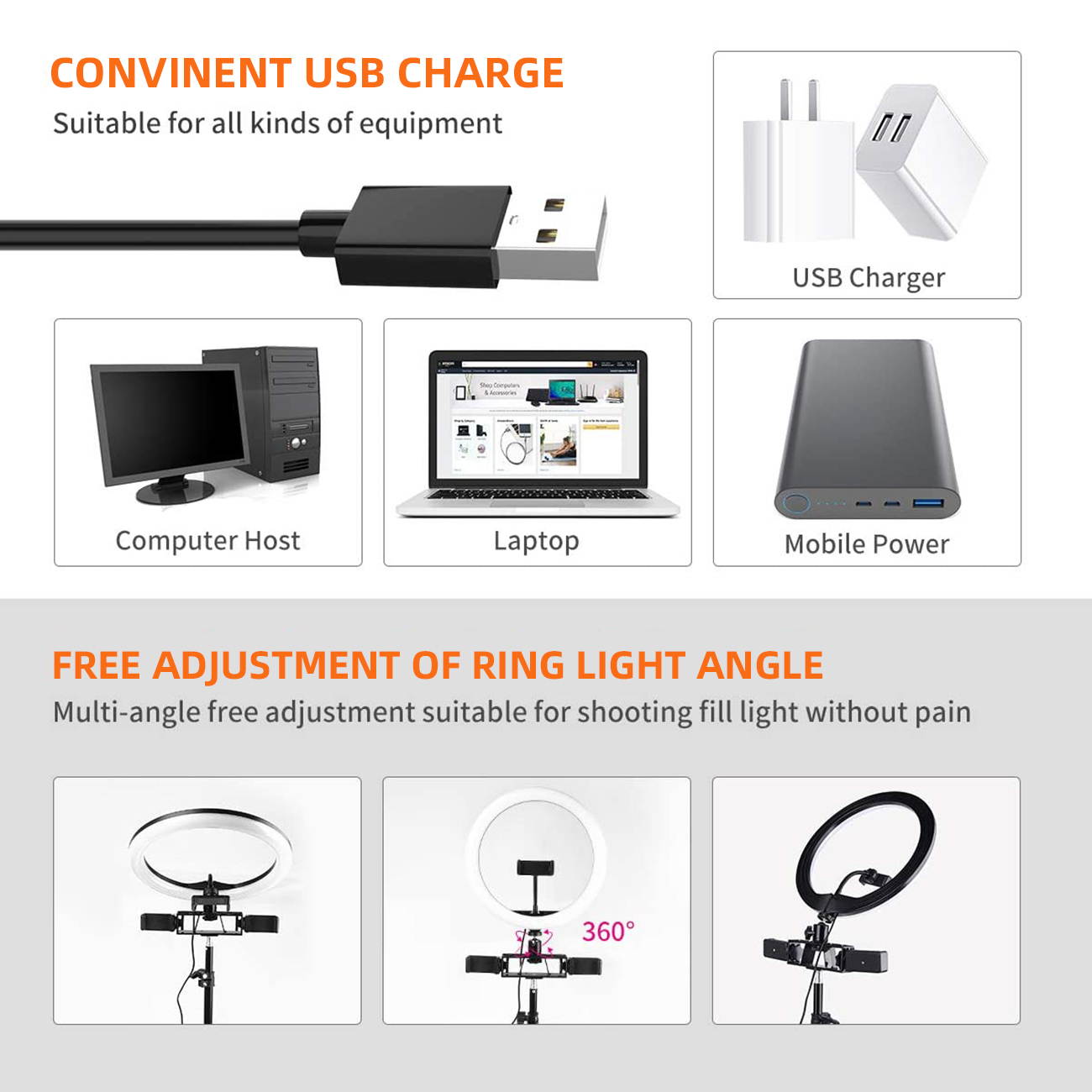 on LED Light camera Lights, Dimmable LED USB Clamp Desk Light for taking photos, video Headboard, , Office, 3 Light Modes 10 Brightness Switchable, Flexible Night Light, video streaming