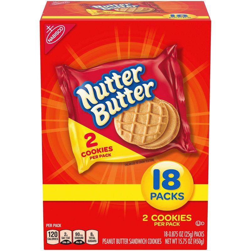 Nutter Butter Peanut Butter Sandwich Cookies - Multipack - 18ct