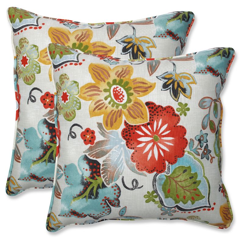 Outdoor/Indoor Alatriste Ivory Throw Pillow Set of 2 - Pillow Perfect