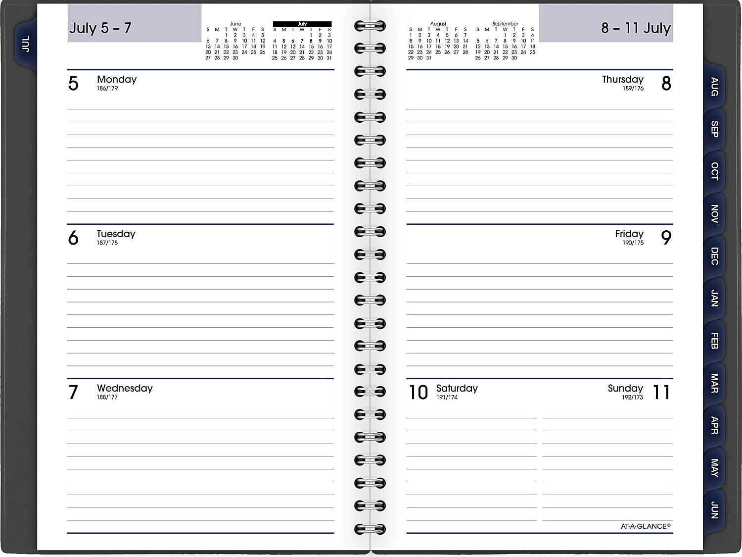 AT-A-GLANCE 2021-2022 5" x 8" Academic Planner DayMinder Charcoal AYC200-45-22