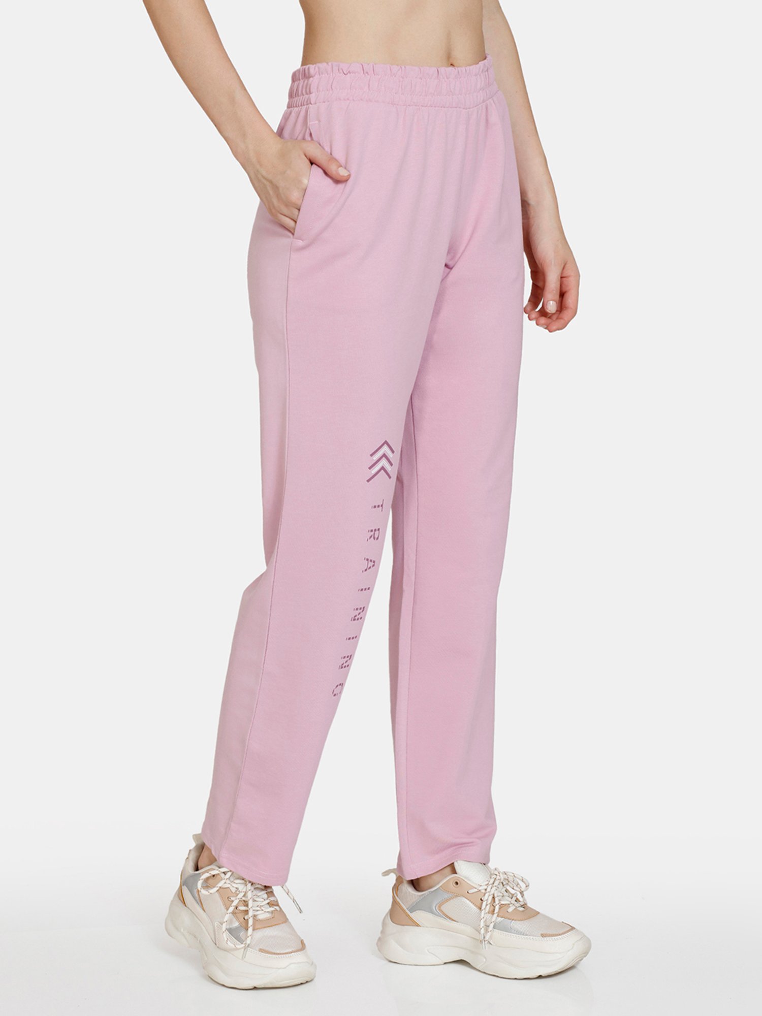 Zelocity by Zivame Dusty Pink Graphic Print Trackpants