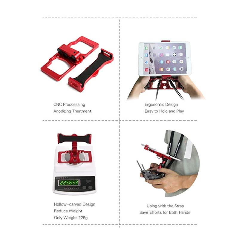 Holder Foldable Ipad Mount Holder Full Aluminum-Alloy Support Crystal Sky for DJI Mavic Air /Mavic 2/Zoom Spark Mavic Air 2s Mini 2 Mavic 2 Pro Controller Mount Accessories