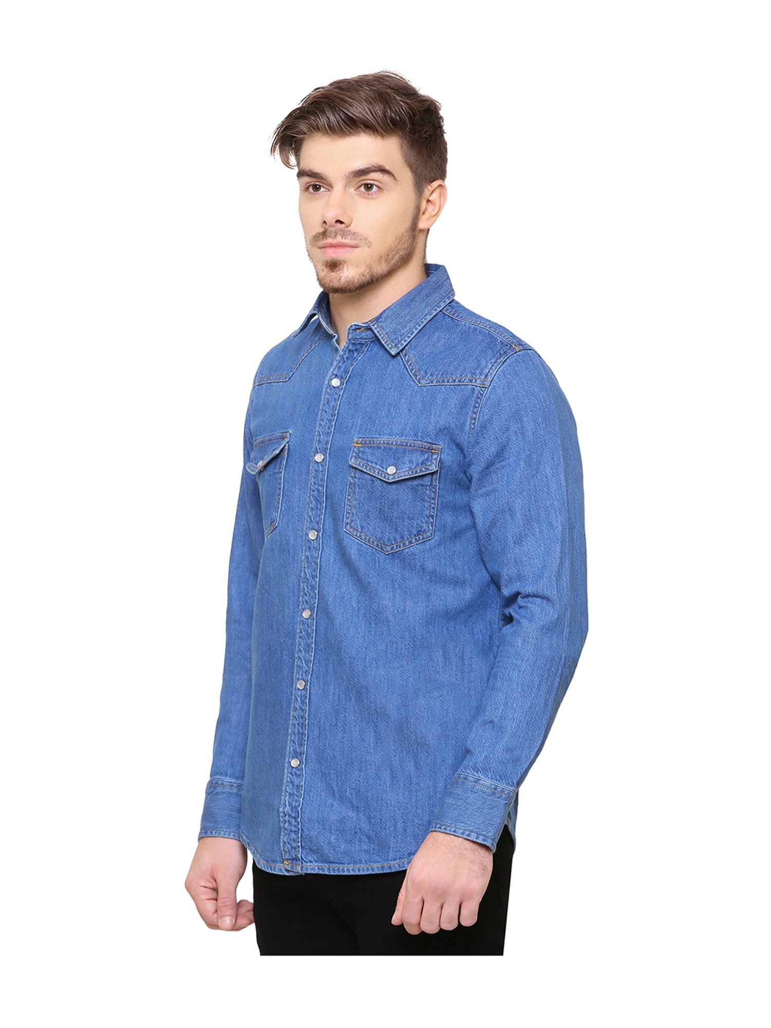 Southbay Blue Full Sleeves Slim Fit Shirt