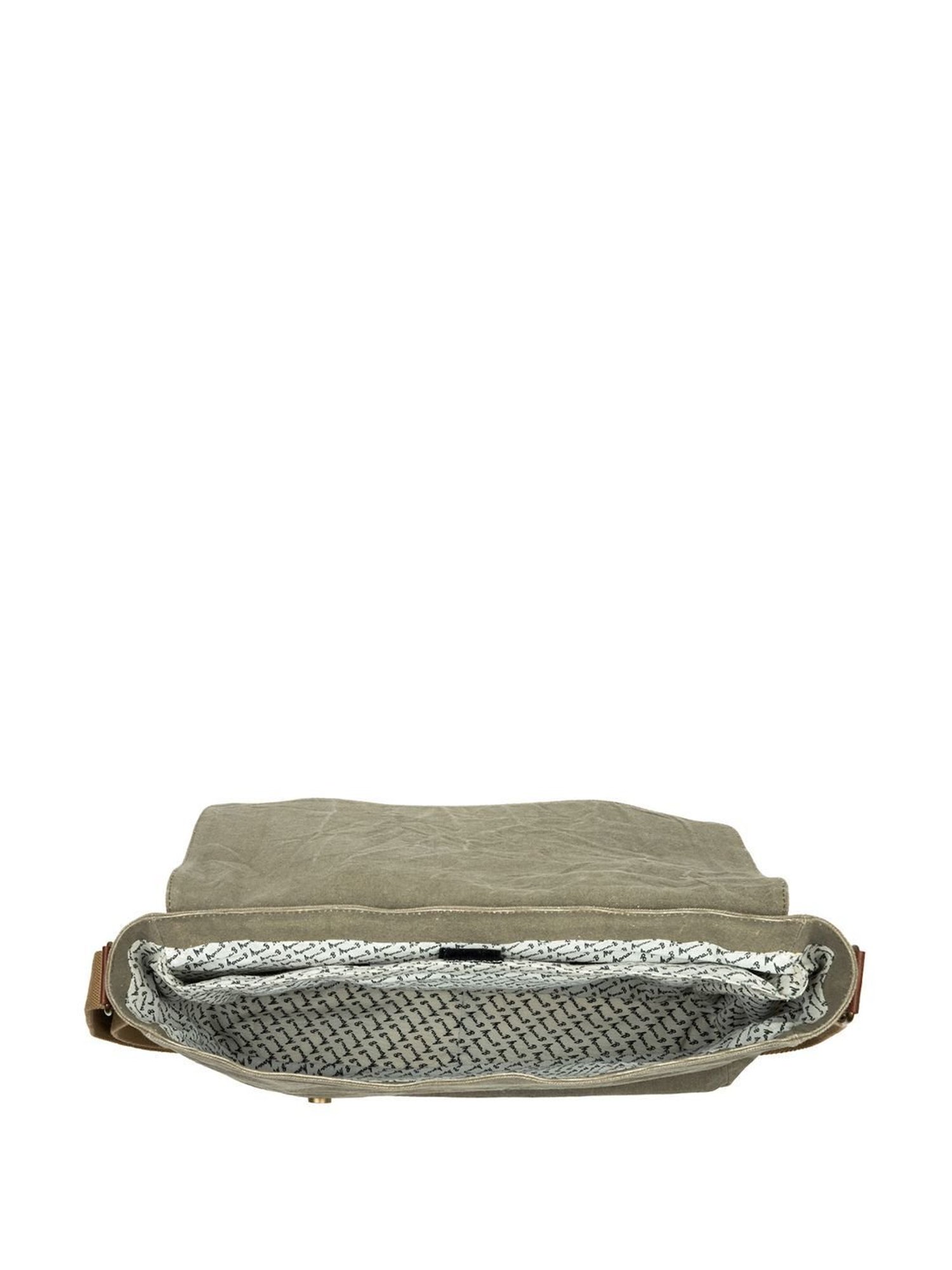 Mona B Green Canvas Large Messenger Bag