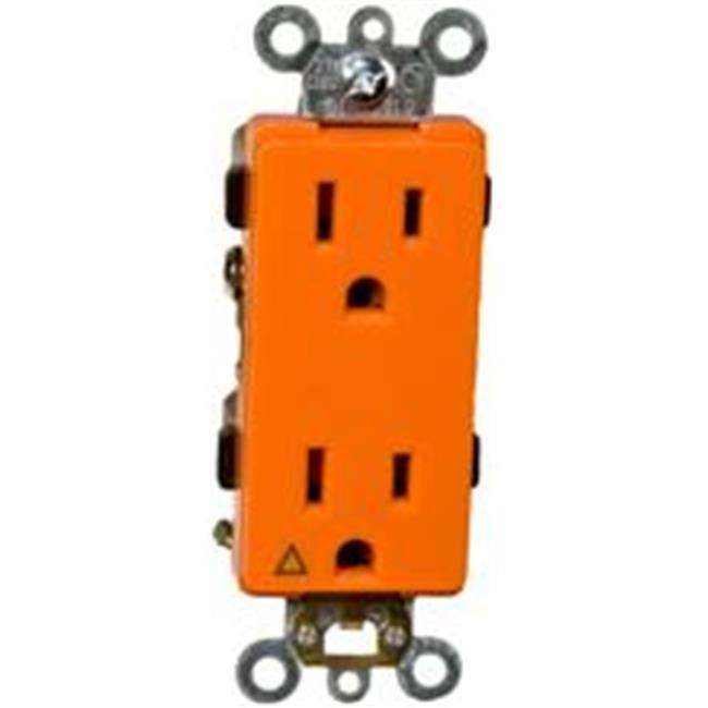Morris Products 81914 Decorator Isolated Ground Duplex Receptacle Orange 15A-125V