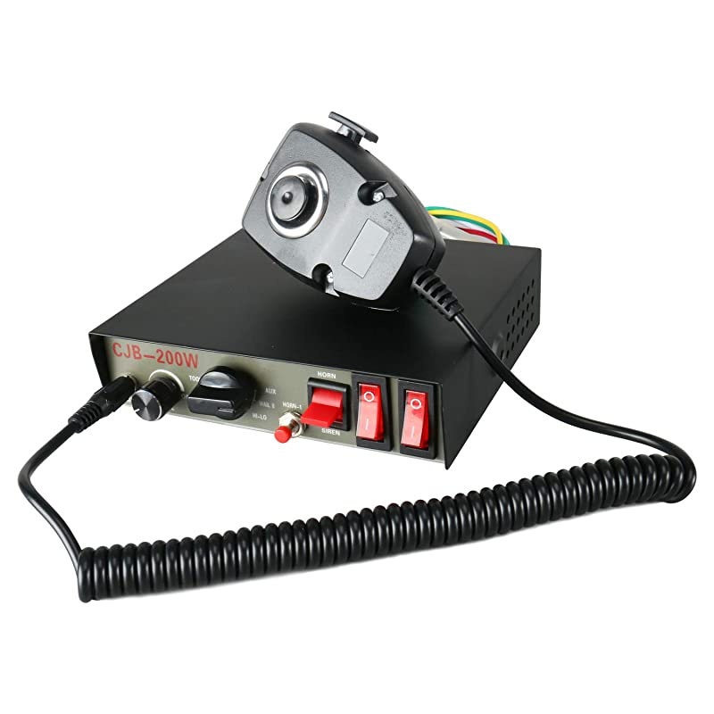 Amplifier Police Siren 200W 12V Emergency Loudspeaker Amplifier Police Siren 8 Tones