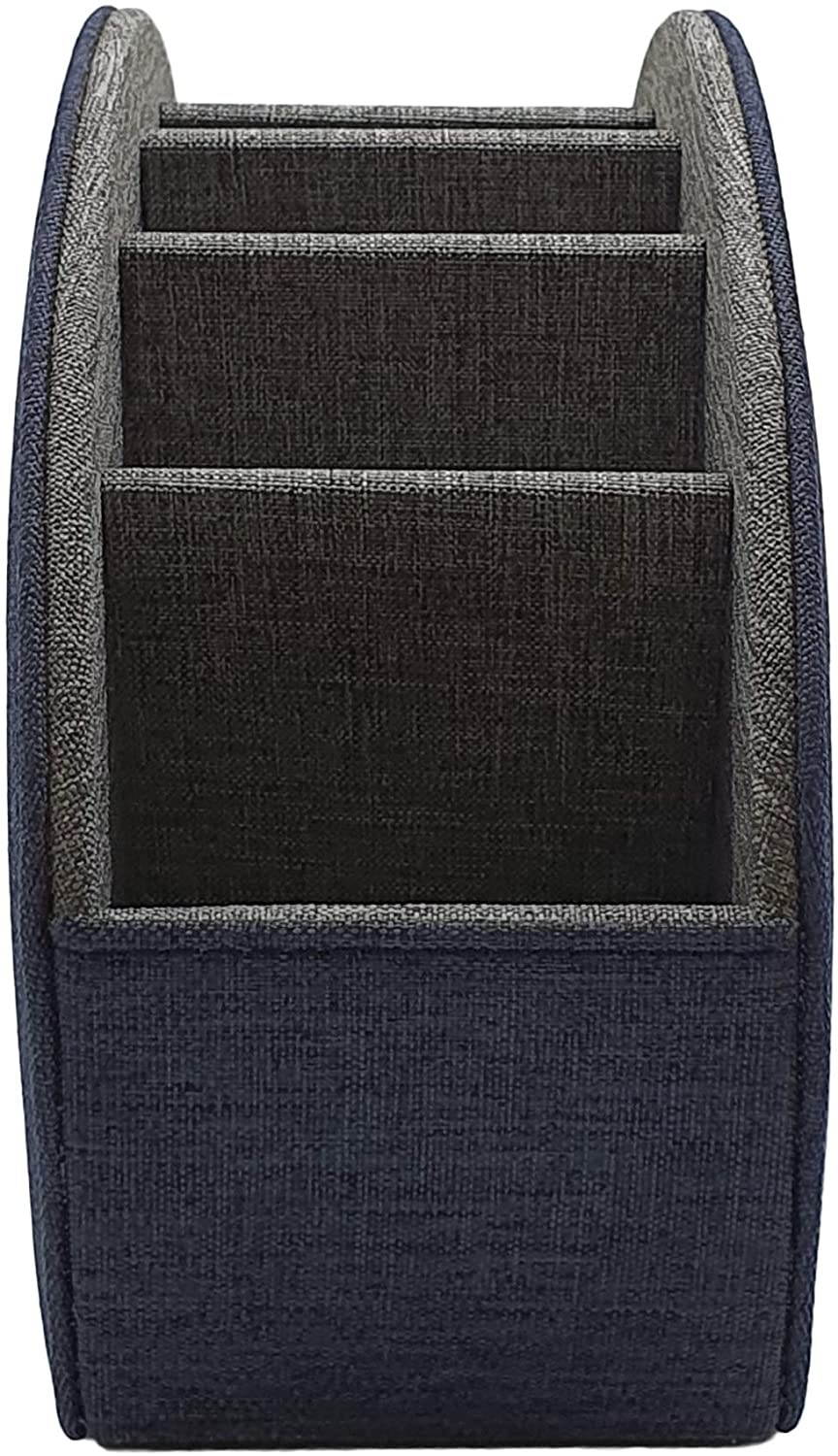 Fabric Remote Control Holder Storage Caddy and Desk Organiser 5 Compartments for TV, DVD, Blu-Ray Remotes - CEG10 Fine Fabric Pepper Red by Connected Essentials (Oxford Blue)