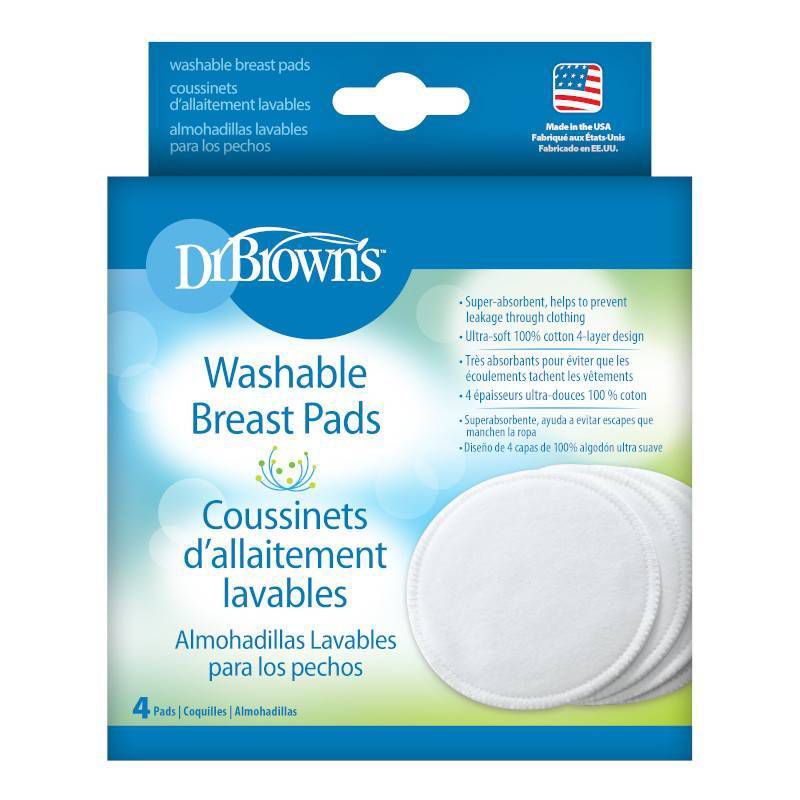 Dr. Brown's Washable Breast Pads - 4 Pack
