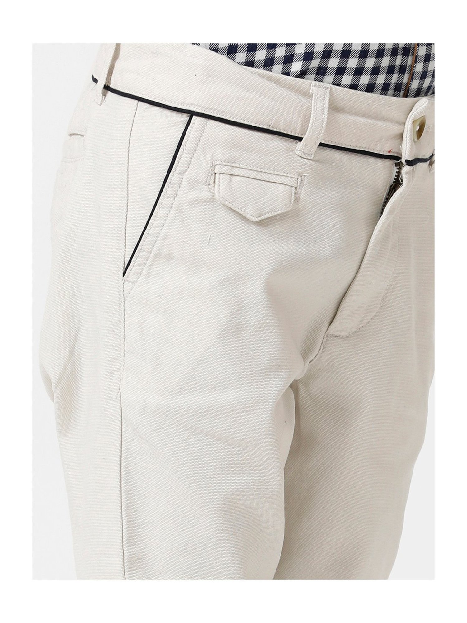 Kate & Oscar Boys Off White Solid Trousers