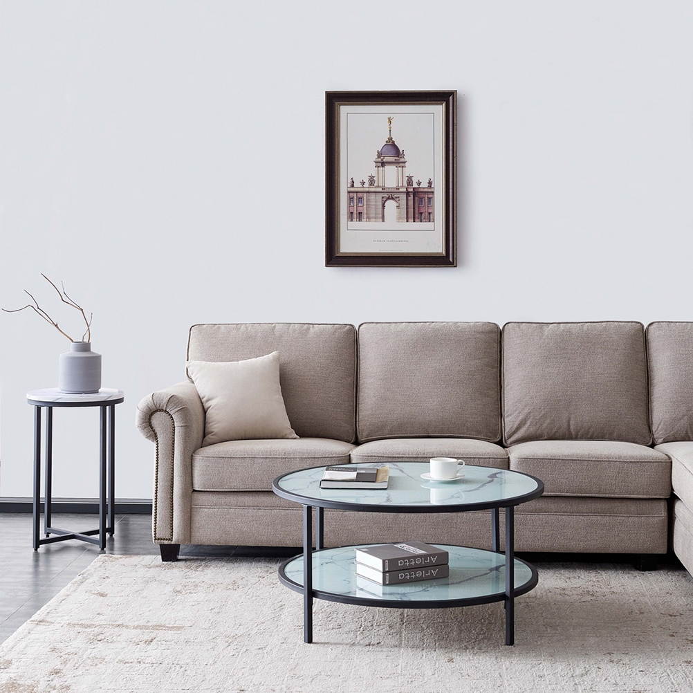 1pc Modern Design Glass Coffee Table Practical Living Room Coffee Table