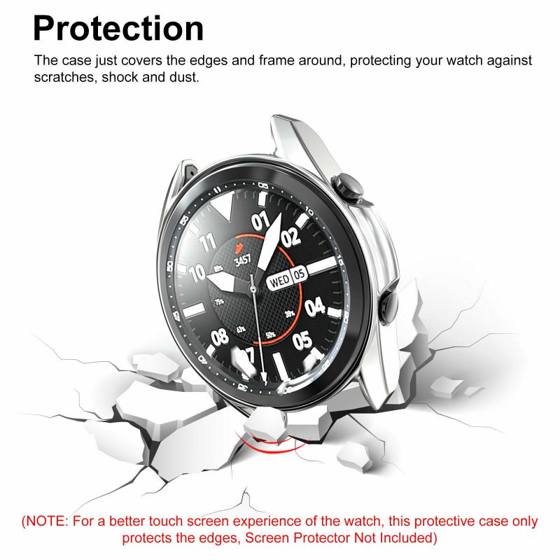 For  Galaxy Watch 3 41mm 45mm Watch Soft TPU Protective Case Cover Frame