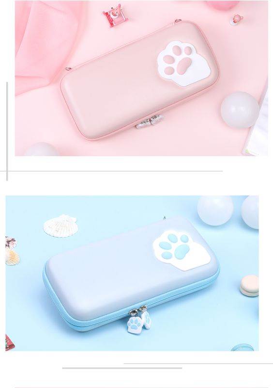Cute Paw Cute Pouch for Nintendo Switch Bag Travel Carrying Case for Nintendo Switch Lite Games Hard Portable Storage Bag